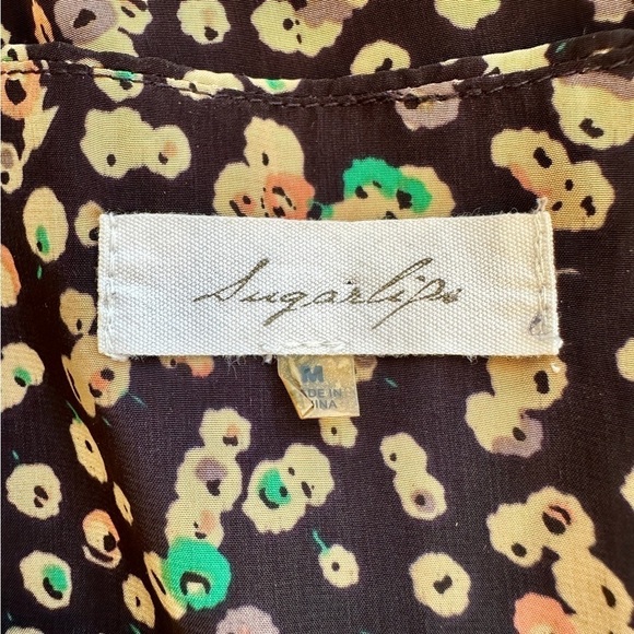 SUGARLIPS, NWOT, MIXED PRINT TOP. ROUND NECK, ANIMAL PRINT LONG SLEEVE. SIZE M - Picture 7 of 9